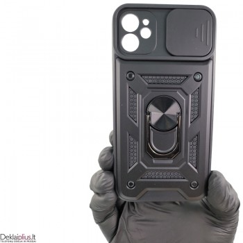 5in1 smūgiams atsparus dėklas su žiedu ir kameros apsauga - juodas (Apple Iphone 11) 5in1 smūgiams atsparus dėklas su žiedu ir kameros apsauga - juodas (Apple Iphone 11)